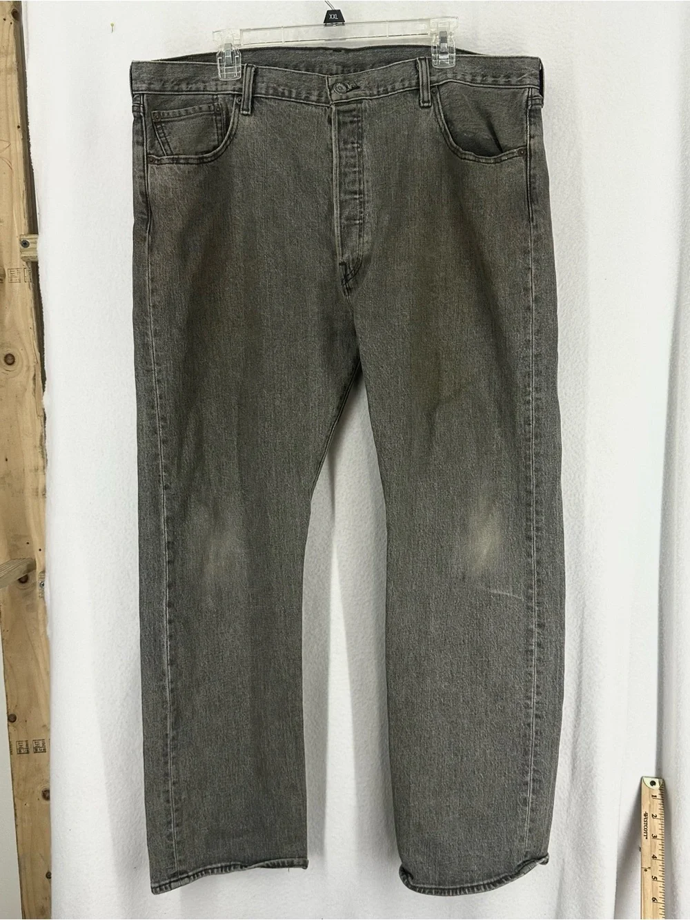 Levi’s 501 Original Fit Jeans Men’s 40x30 Gray Denim Button Fly Vintage